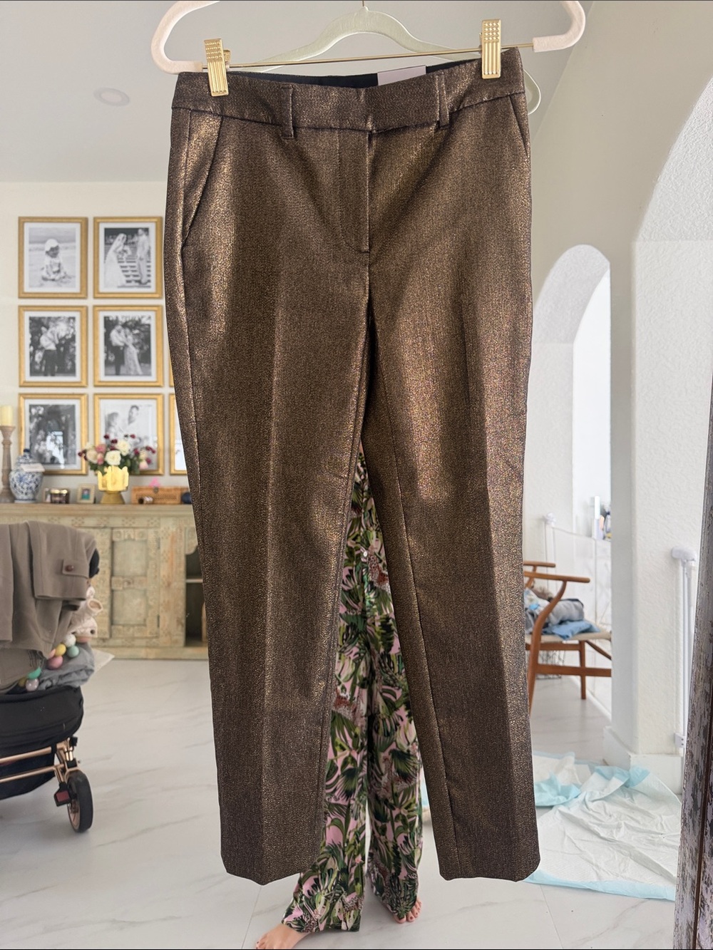 White House Black Market Shimmery Bronze The Slim Ankle Trousers